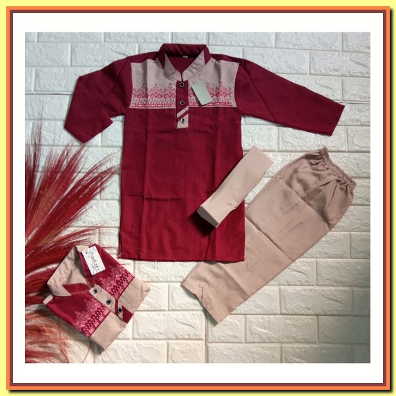 Setelan Baju Koko Anak Laki Laki | Set Koko Gifari Fattaya Keren Setelan Baju Koko Anak Bordir Usi