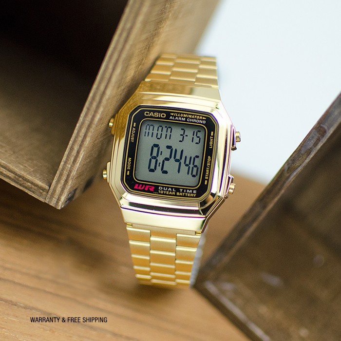 JAM TANGAN WANITA CASIO A178WGA-1A GOLD ORIGINAL GARANSI