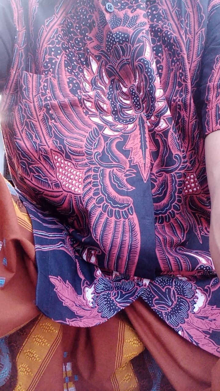 Hem Cakrawangsa Marun Kemeja Batik Khas Solo Full Furing Lapis Trikot Jumbo Xxl