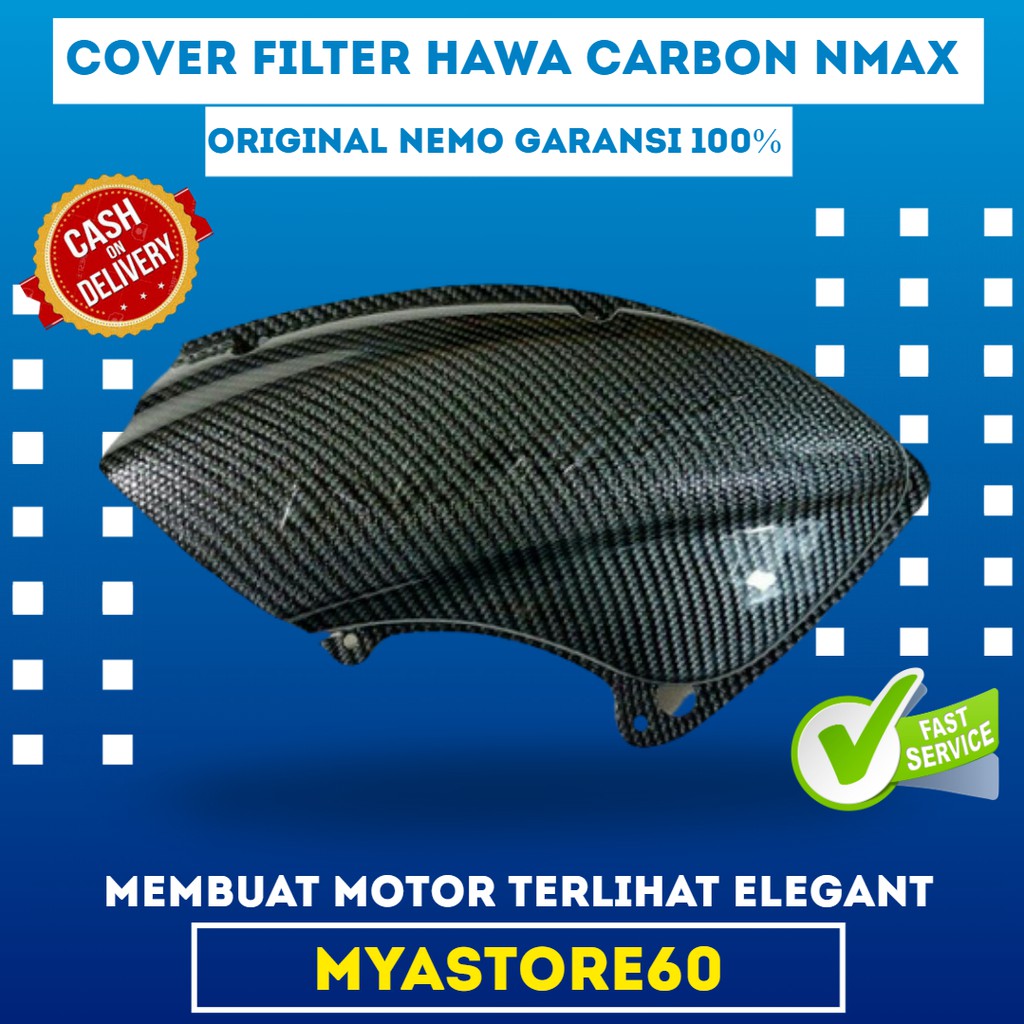 Cover Filter Hawa Carbon Nmax Nemo Tutup Saringan Udara Karbon nmax Variasi Aksesoris Nmax