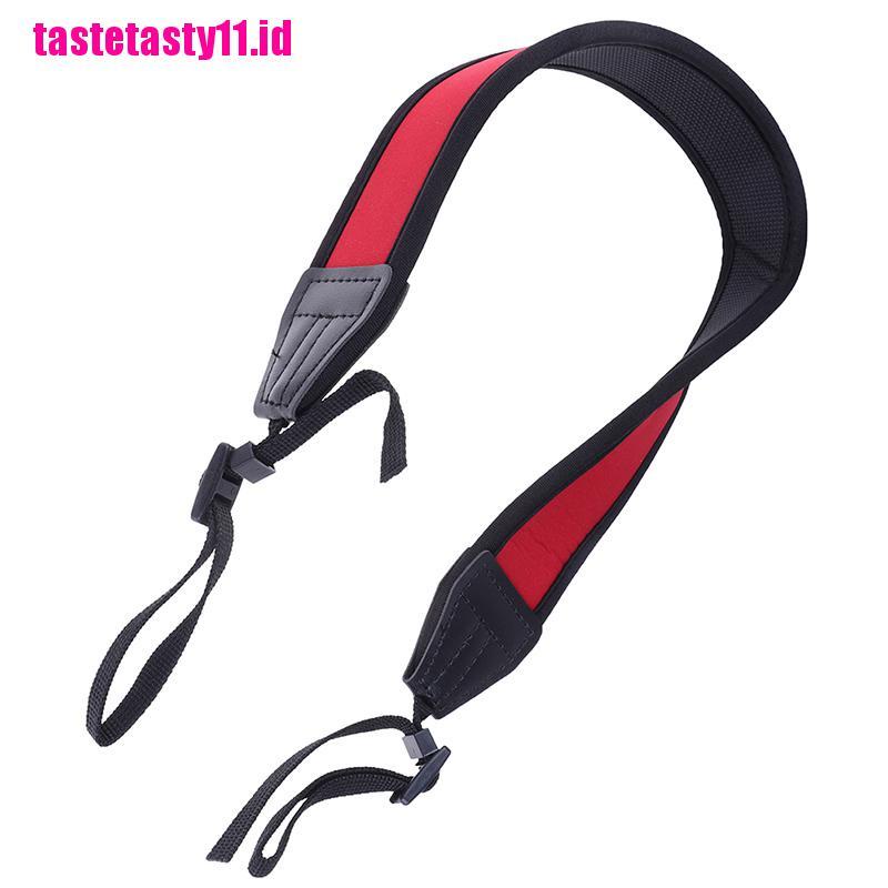 Tali Leher Bahan neoprene Anti Slip Warna Merah Untuk Kamera dslr canon nikon