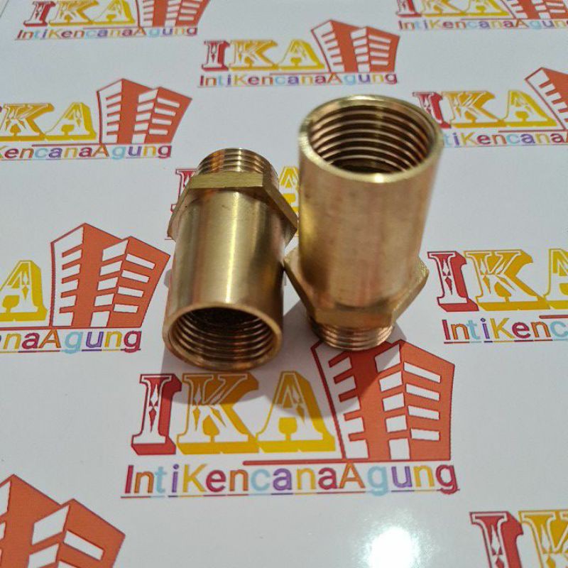 sok kuningan 1/2 x 1/2 sambungan kran air