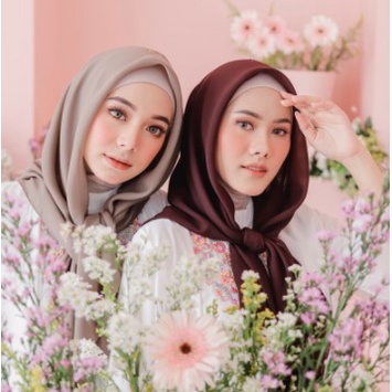 Kerudung Segiempat Polos BELLA SQUARE Hijab Pollycotton Jilbab Bela Murah Bisa COD