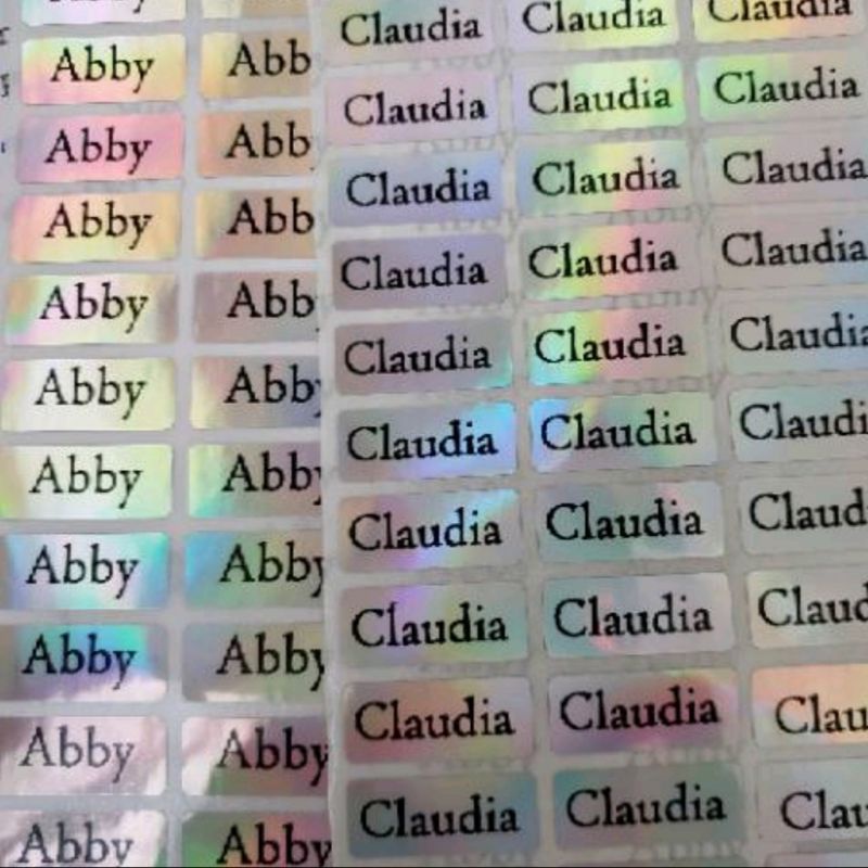 

stiker label nama
