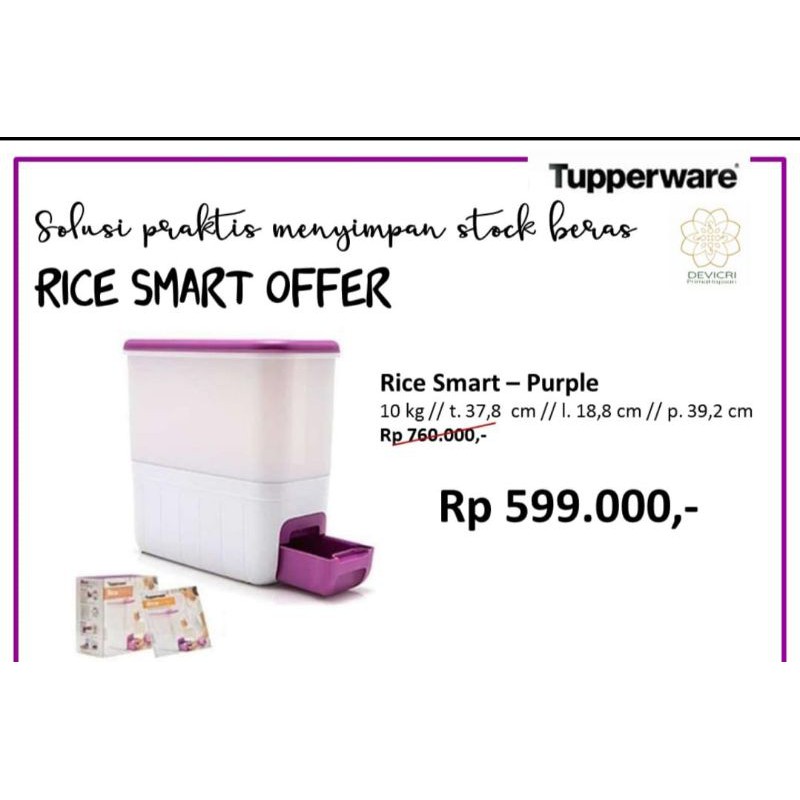 Tupperware Rice Smart, Box Beras, Tempat Beras
