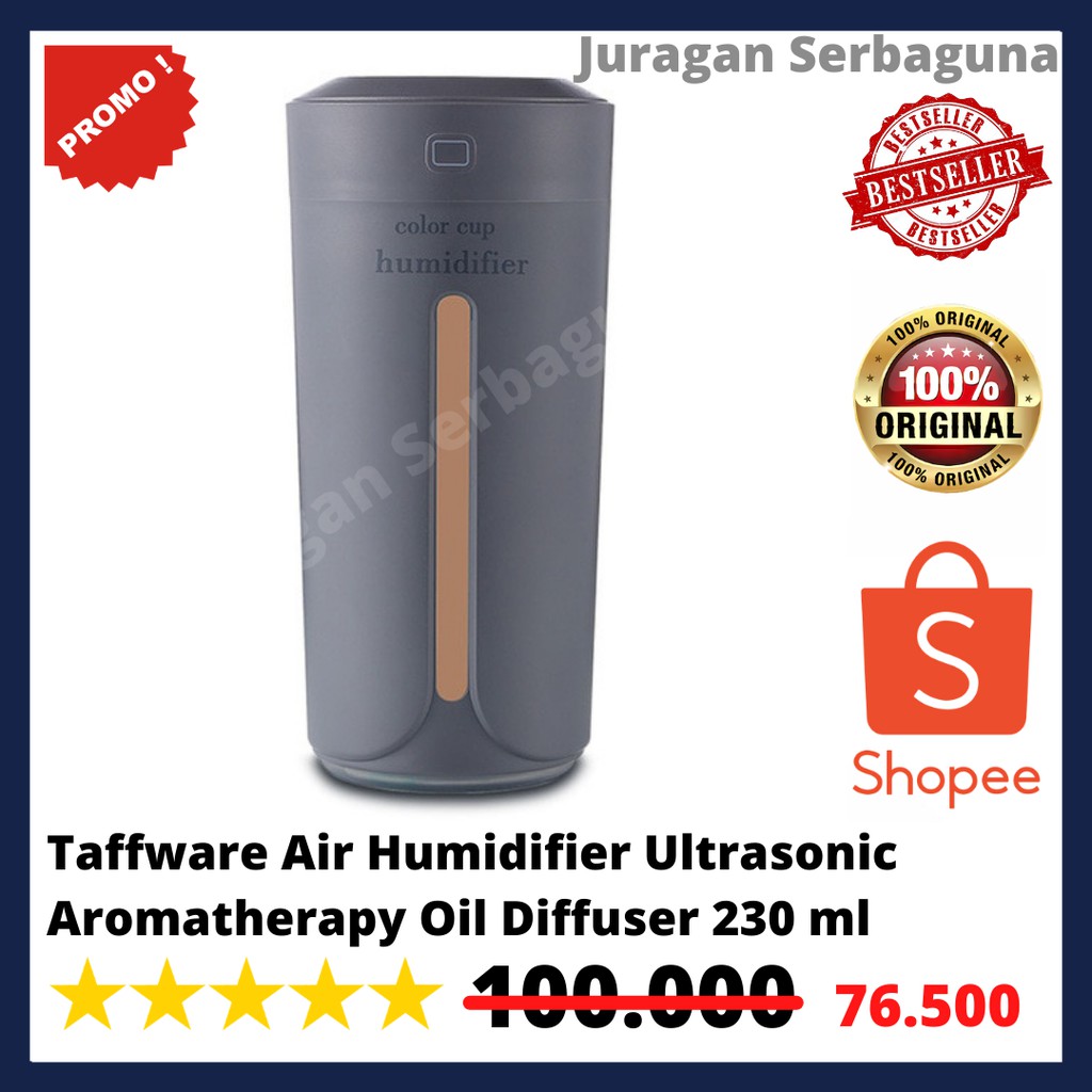 Taffware Air Humidifier Ultrasonic Aromatherapy Oil Diffuser 230ml - HUMI SPT-001 - Gray