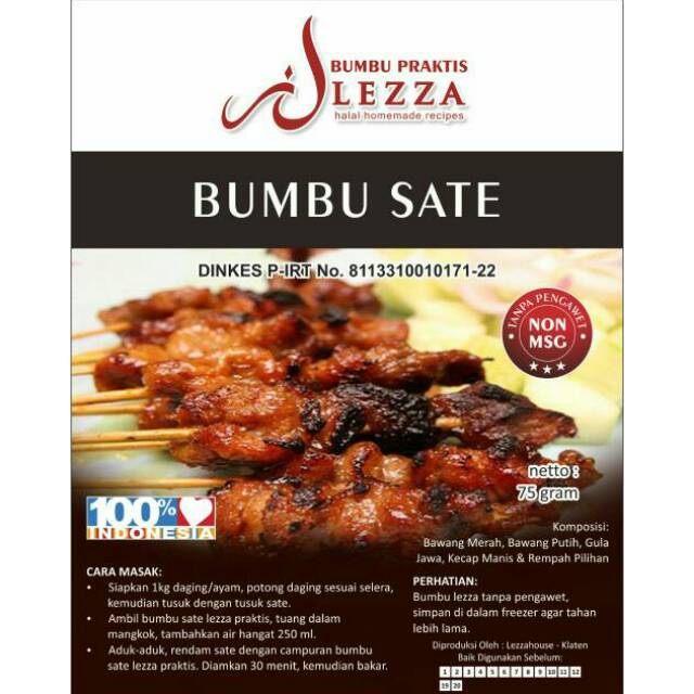 

Bumbu Instan Lezza Sate No MSG Tanpa Pengawet 75 gr Sehat