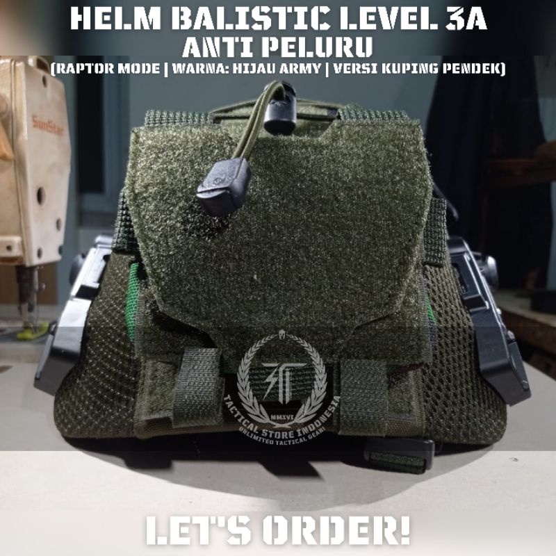 TERBARU Helm Tactical Balistic Raptor Mode Hijau Army - Helm Baja Balistic Asli