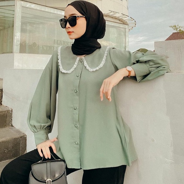COD - NARINA TOP ATASAN BLOUSE WANITA KELLYA TOP FASHION MUSLIM REGINA BLOUSE JUMBO KOREAN STYLE REMAJA TERMURAH-1