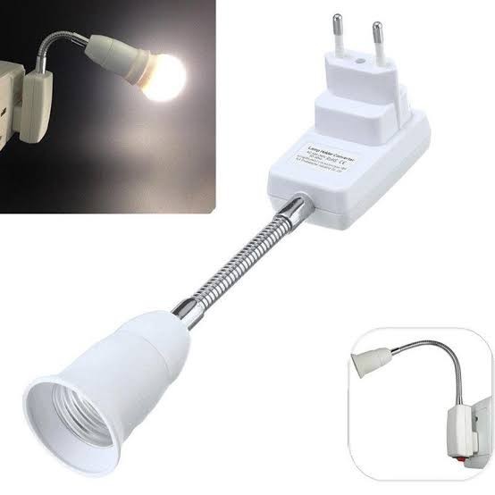 Konektor Fitting Saklar Lampu Bohlam E27 Adapter Colokan Listrik EU