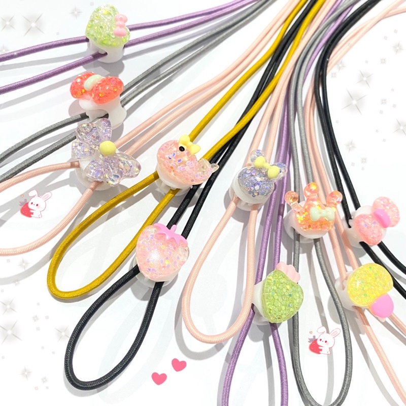 Tali Kalung Masker Anak Dewasa Strap Mask 2in1 Konektor masker hijab headloop Elastis Stopper Bunga