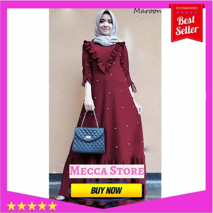 Baju Atasan Gamis Wanita Muslim Syari - Maxi Dress Mote Lira - Hijab