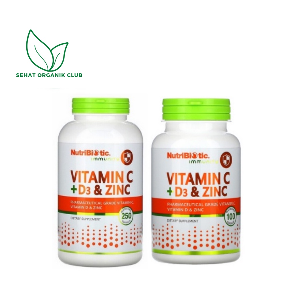 Nutribiotic Immunity Vitamin C + D3 & Zinc 100 caps ; Nutribiotic Immunity Vitamin C + D3 & Zinc 250