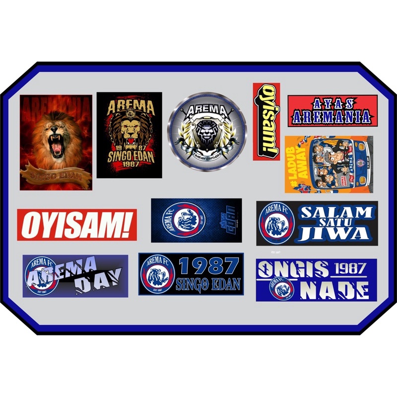 STIKER AREMA SUPORTER BOLA 12pcs