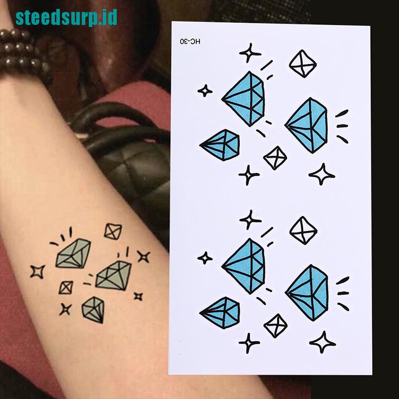 Sp Diamond Stylish Body Art Sticker Waterproof Removable Temporary Totem Tattoo Shopee Indonesia