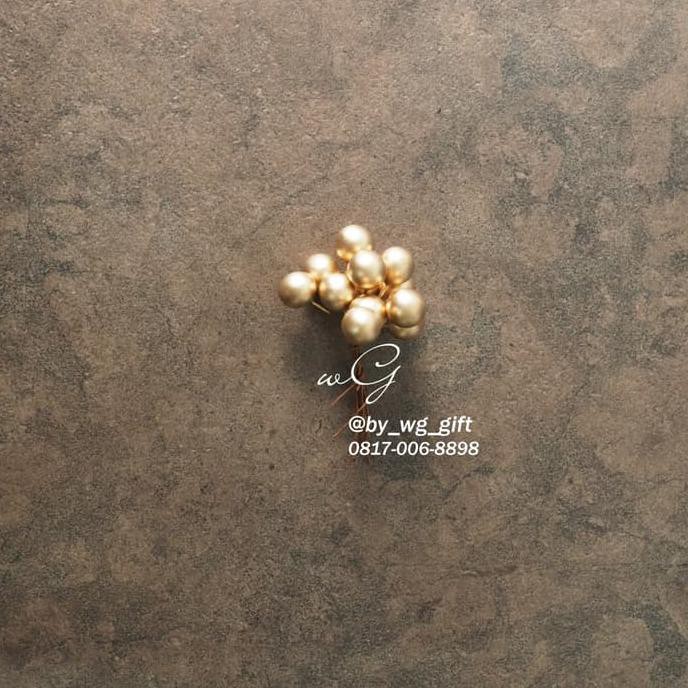 HIASAN NATAL: BUAH LOBI-LOBI LARGE EMAS; 1 PACK: 12 PCS