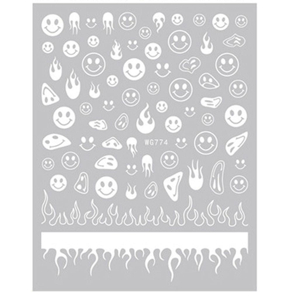 Mxbeauty Smiley Stiker Kuku Wanita Warna-Warni Perekat Diri Fashion Nail Art Dekorasi