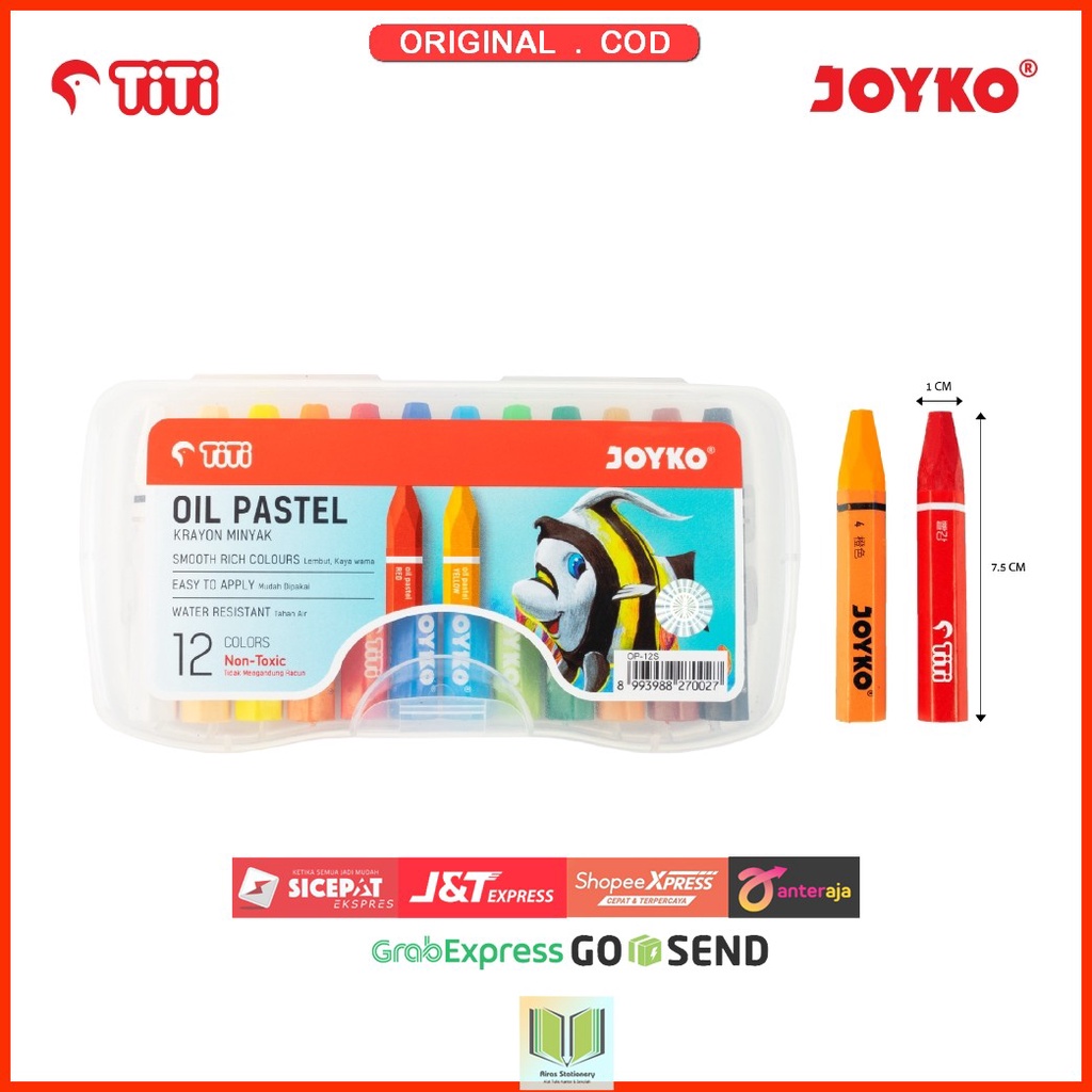 

Oil Pastel Krayon Minyak Joyko TiTi OP-12S 12 Warna Colors