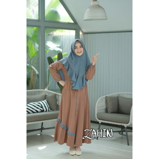 gamis syari set khimar zahin azzura