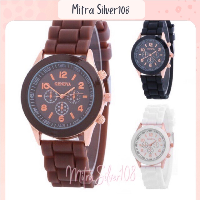 [MS108] JT 14 - Jam Tangan Geneva Wanita Pria Couple Analog Fashion Casual Quartz Watch Rubber