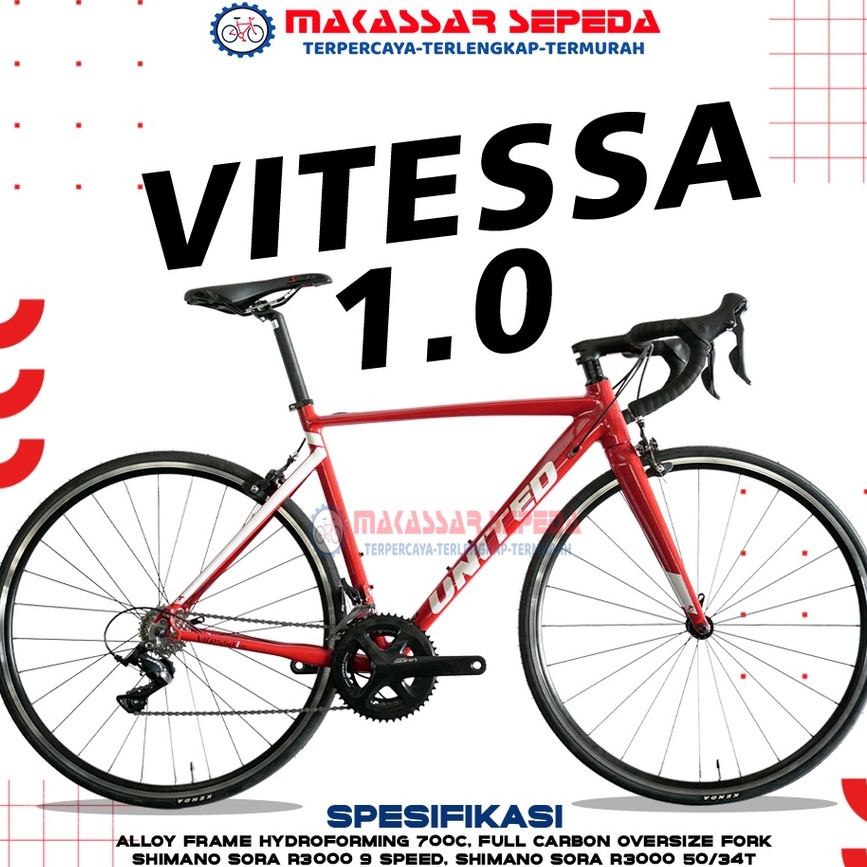 SEPEDA BALAP UNITED VITESSA 1.00 ALLOY 18 SPEED CALIPER BRAKE