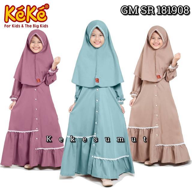 Kekesumut Baju  Muslim  Gamis anak  Katun GM SR 181906 Keke 