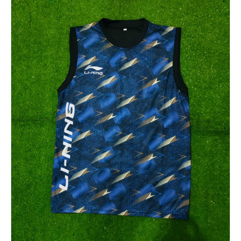 akj/kaos lining/jersey olahraga badminton/kaos bulutangkis printig/atasan olahraga pria/baju lining