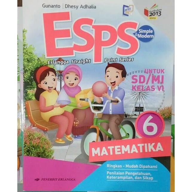 0025100490 - BUKU ERLANGGA (ORIGINAL) ESPS MATEMATIKA SD KELAS 6 K13