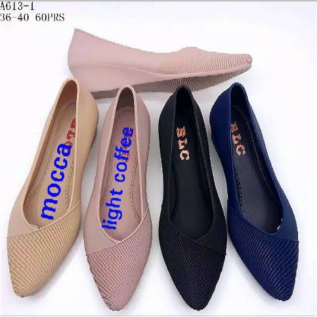 613 Sepatu Wanita Jelly Wedges Salur BLC/FUHAHA