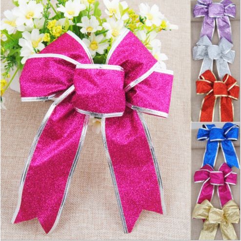 Hiasan Pohon Natal PITA PUCUK Glitter Pohon Top Star Ribbon | Aksesoris Christmas Dekor