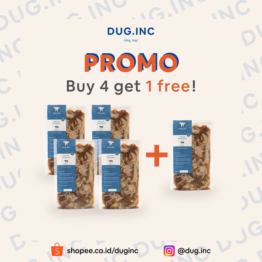 

PROMO! Beli 4 Sapi Bulgogi GRATIS 1 Sapi Bulgogi Dug.inc Daging Kemasan Cepat Saji Frozen Food