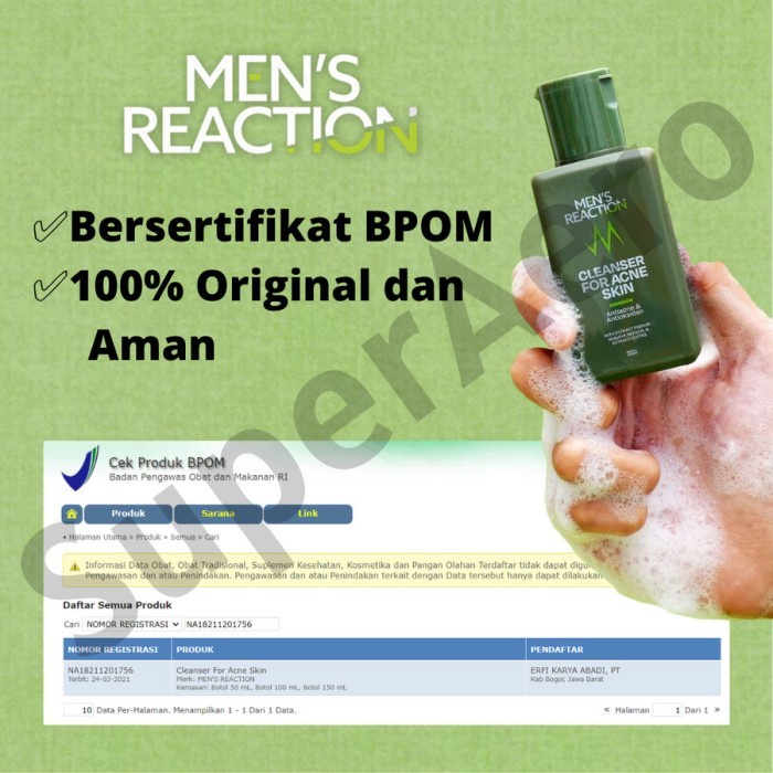 Sabun Muka Pria Facial Wash Mens Reaction Anti Jerawat ORI