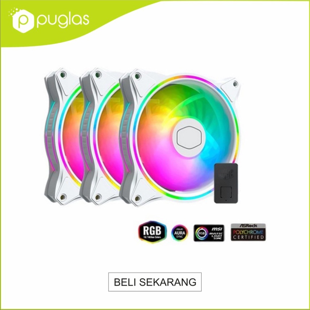 Fan Casing Cooler Master MasterFan MF120 Halo 3 In 1 RGB - White