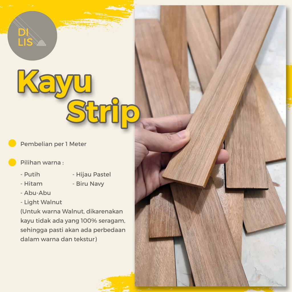 KAYU STRIP DILIS PROFIL WALL MOULDING LIS KAYU / DEKORASI DINDING