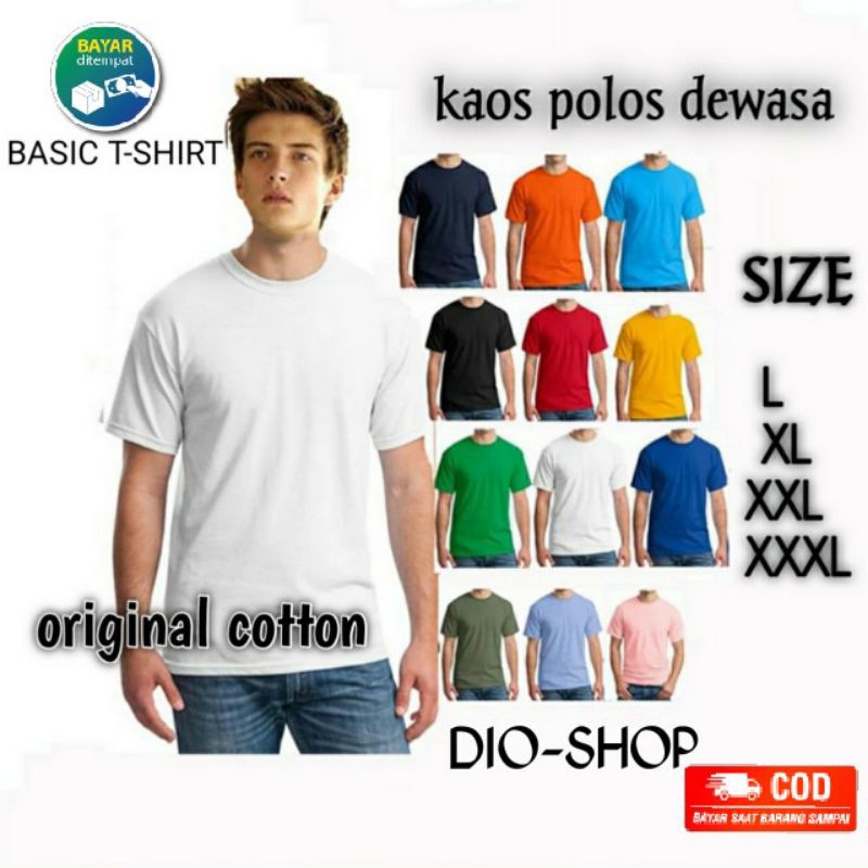 Kaos Polos Pria Lengan Pendek Kaos Oblong Pria Murah Kaos Katun Pria Baju Polos Cowok Lengan Pendek