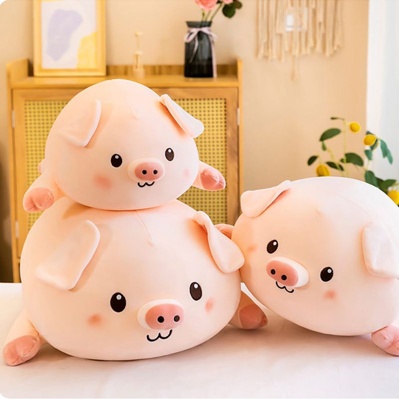 Piggy Plush Toy Animal Kawaii Pink Pig Soft Big Pillow Buddy Stuffed Cushion Valentine's Christmas Gift For Kid Girl