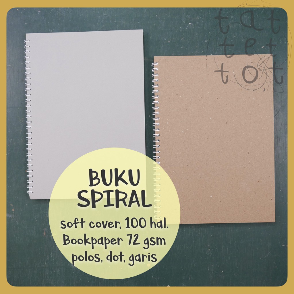 

BUKU TULIS NOTEBOOK catatan tebal 100 halaman B5 SPIRAL ISI BOOKPAPER 72 GSM POLOS GARIS DOT