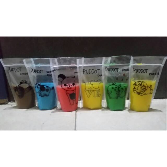 PLASTIK STANDING POUCH PUDOT (PUDING SEDOT) KARAKTER 