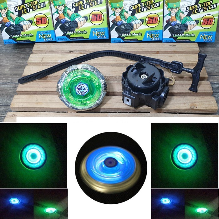 DOUBLE Gangsing LAMPU BeyBlade Gasing dengan lampu TORNADO Speed Top