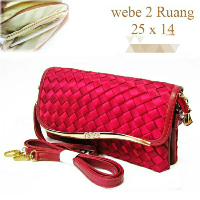 Tas wanita Selempang Clutch Webe Premium slempang anyam