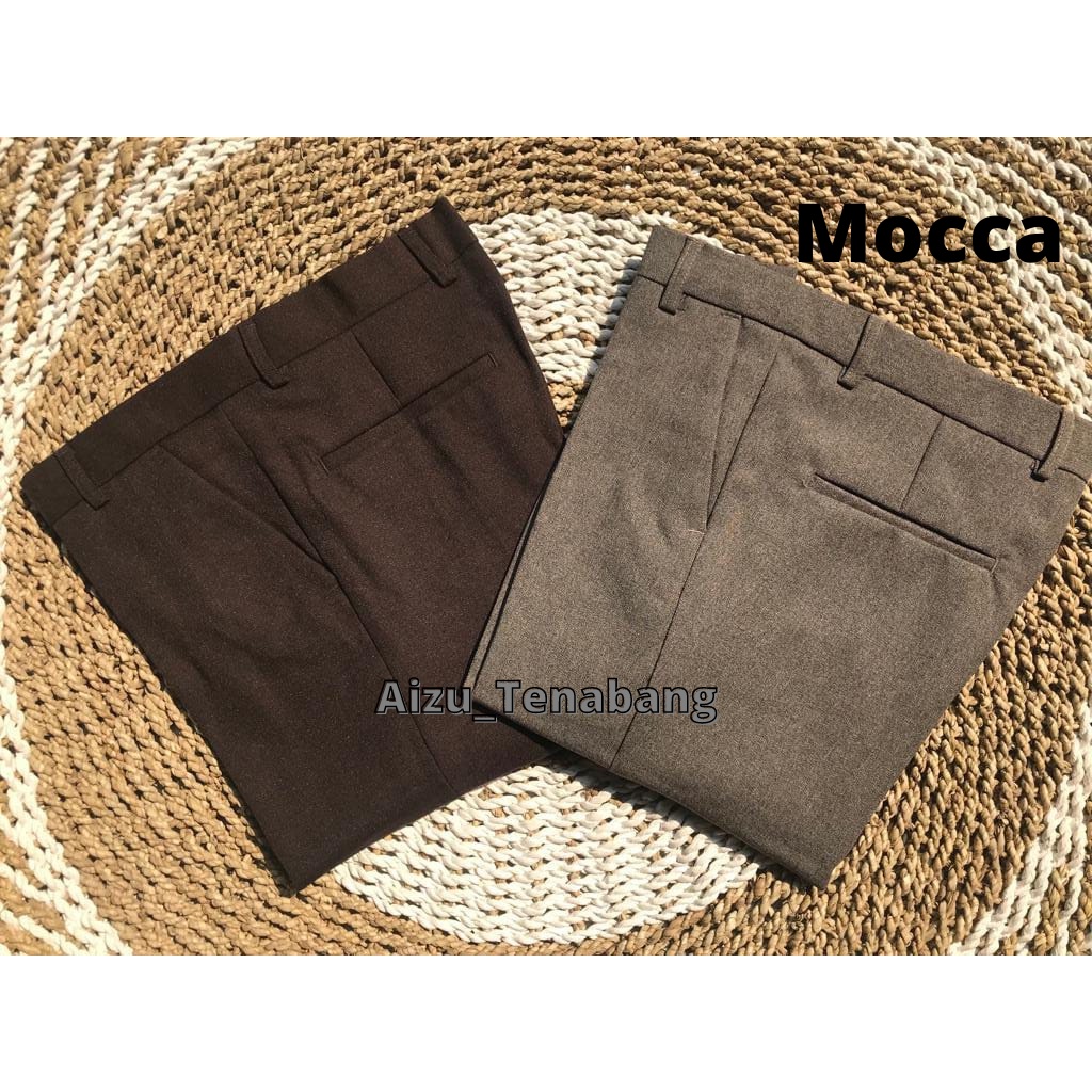 CELANA FORMAL PRIA/CELANA FORMAL WARNA MOCCA/CELANA KANTOR SLIMFIT PRIA