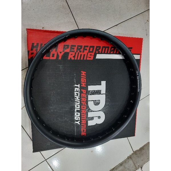 velg TDR ukuran 140 ring 17 model u shape.velg TDR u shape ukuran 140 ring 17 hitam & silver