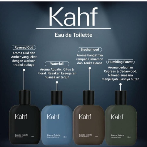 KAHF Skincare Cowok Halal (BPOM) Face Wash/Serum Jenggot/Eau de Toilette/Triple Protection Sunscreen Moisturizer 30 ml