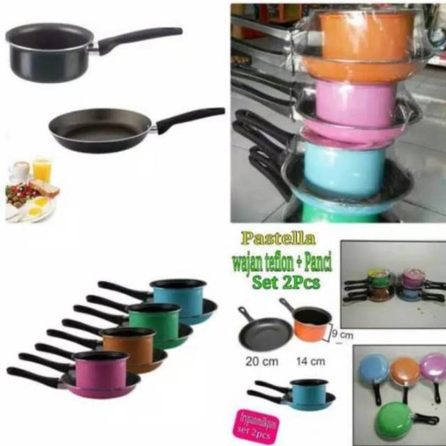 Panci Set Milk & Pastela Teflon Warna