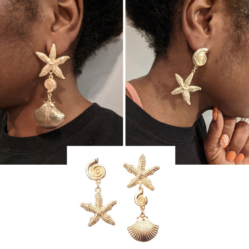 SIY  Earrings for Women Top Fashion Design Oversize Alloy Conch Shell Pendant Earring