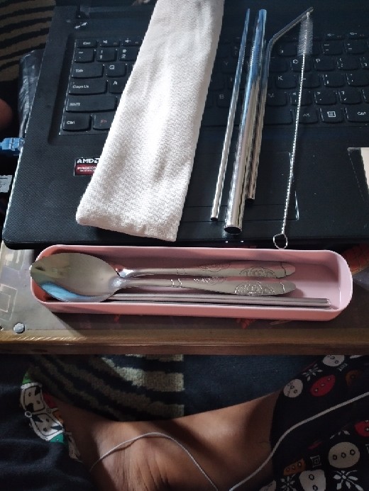 Cutlery Set Alat Makan Sendok Sumpit Garpu Stainless Steel Travel