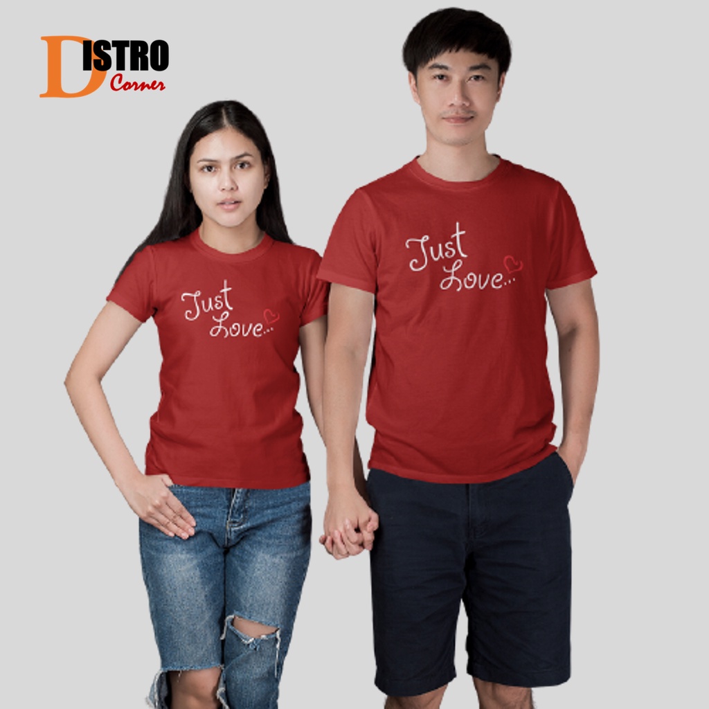 T Shirt Kaos Couple Pasangan Pria Wanita Distro Branded Kekinian 2021 Jumbo Murah Keren Lengan Pende