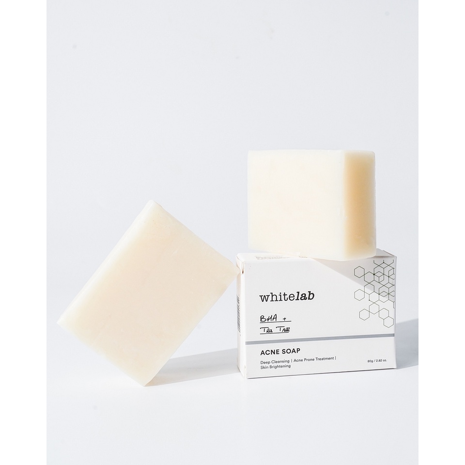 [ORI] Sabun Perawatan Wajah &amp; Tubuh Berjerawat dengan Kandungan BHA &amp; Tea Tree - Whitelab Acne Soap BPOM