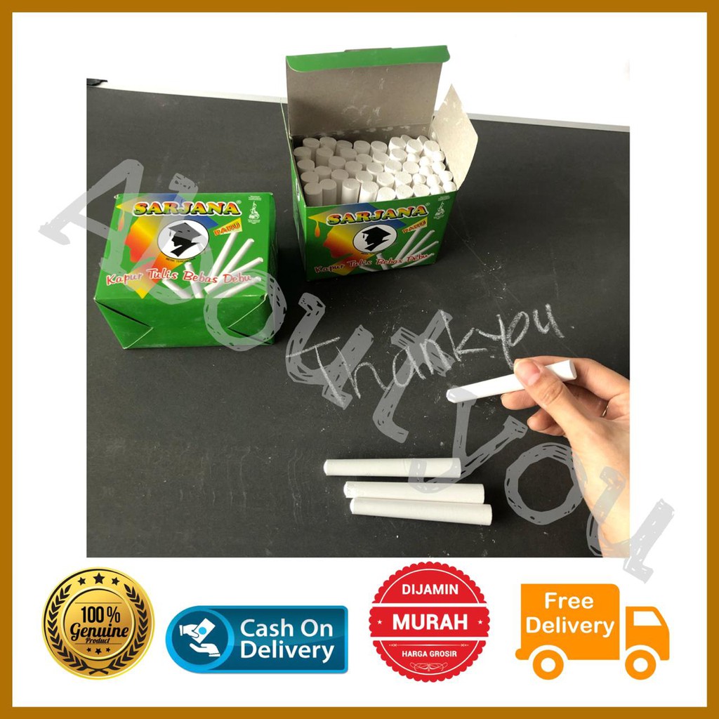 

KAPUR tulis papan blackboard chalk 1 box isi 50 WARNA PUTIH murah