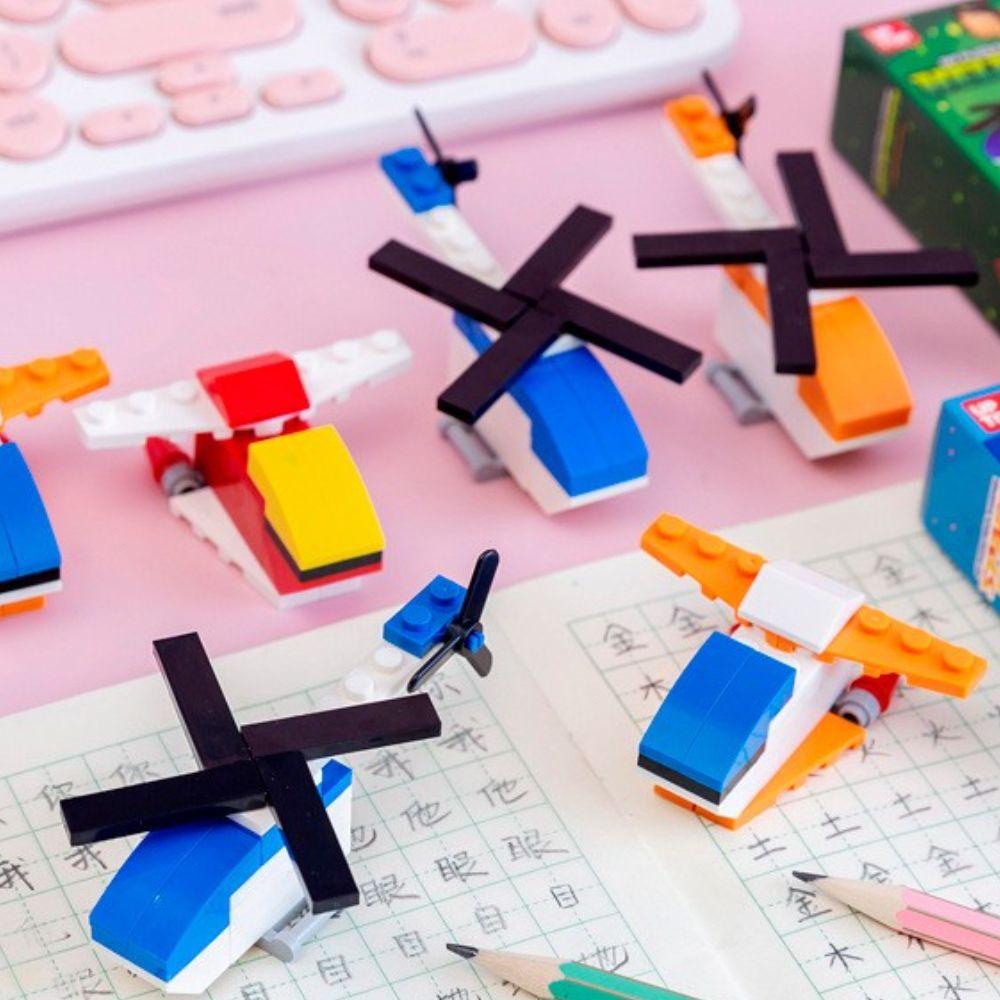 Lanfy Pengasah Pensil 2Pcs Plastik Fighter Helikopter Kartun Perlengkapan Sekolah